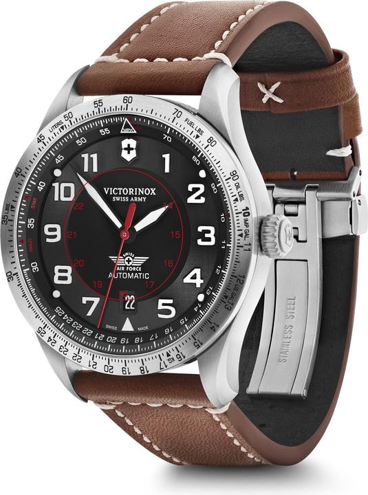 Produktbild Victorinox Airboss Mecha 42, BLK dial, BRN Leather str (Fliegeruhr, 42 mm)