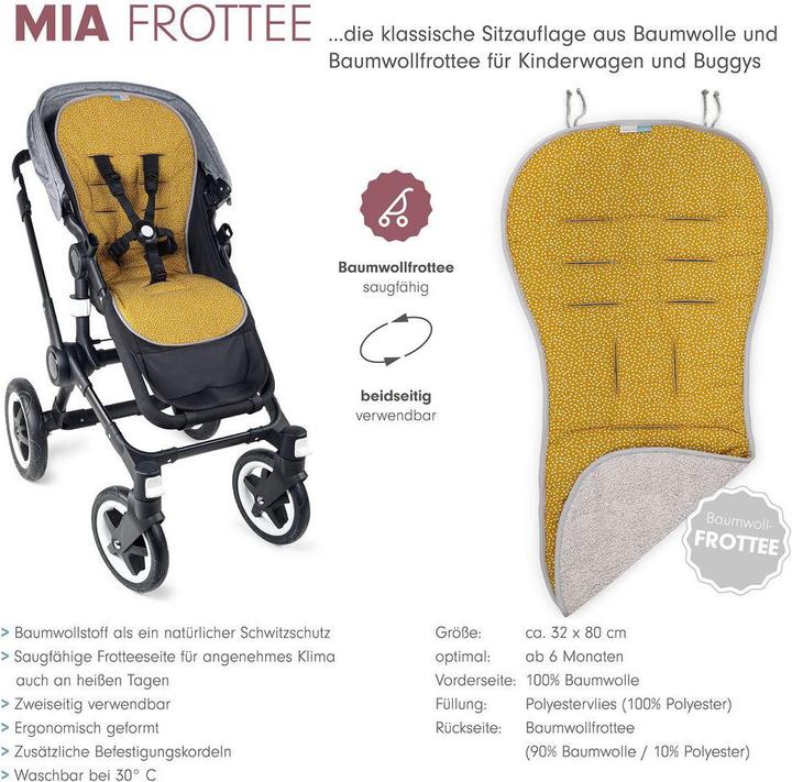 Actual product image Liebes von Priebes Sitzauflage Mia für Kinderwagen und Buggys Frottee