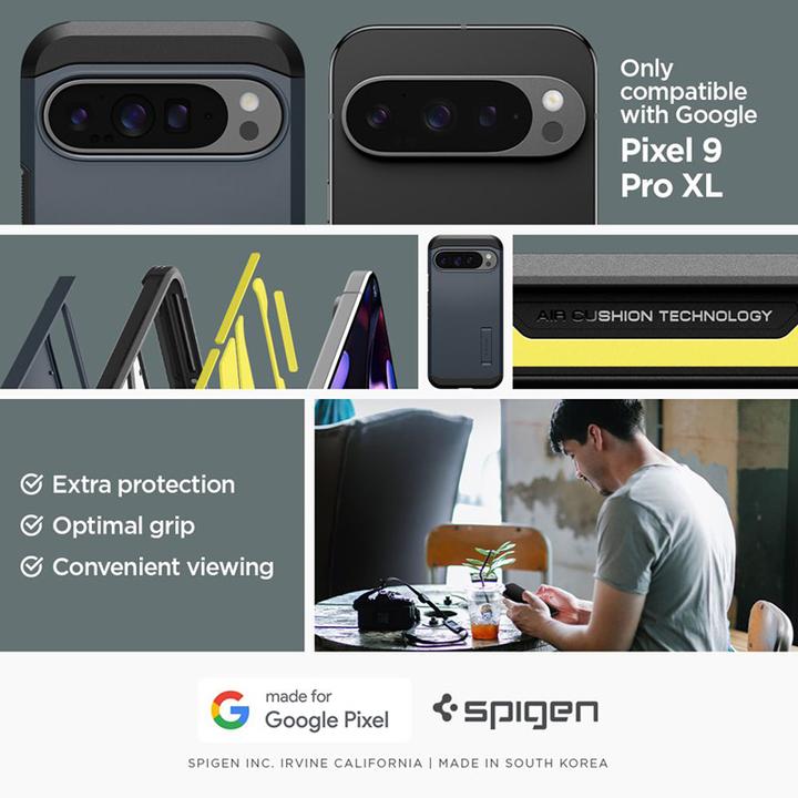 Actual product image Spigen Tough Armor Case for Google Pixel 9 Pro XL Metallic Slate (Google Pixel 9 Pro XL)