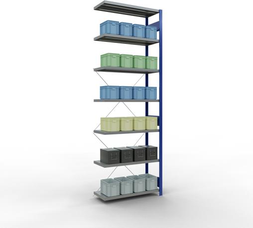 Produktbild Schulte Lagertechnik Stecksystem Anbauregal MULTIplus250 mit Kreuzstrebe