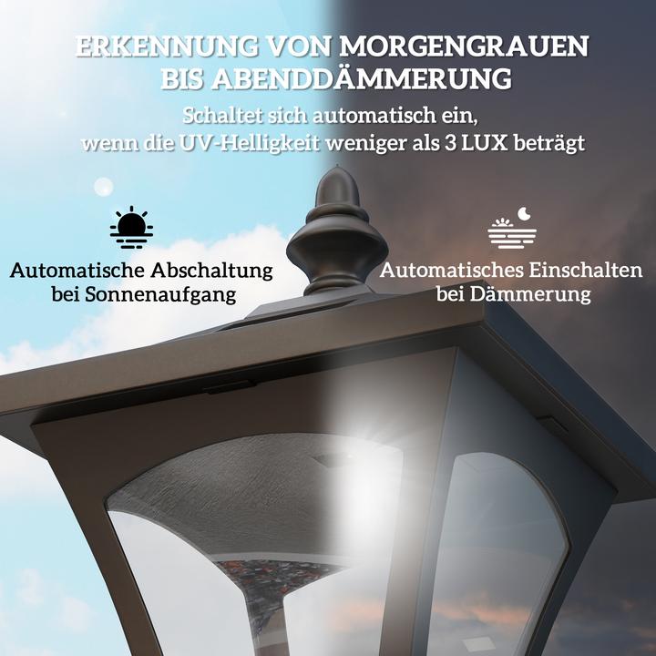 Produktbild Outsunny Solar Laterne Kunststoff Schwarz (30 lm, IP44)