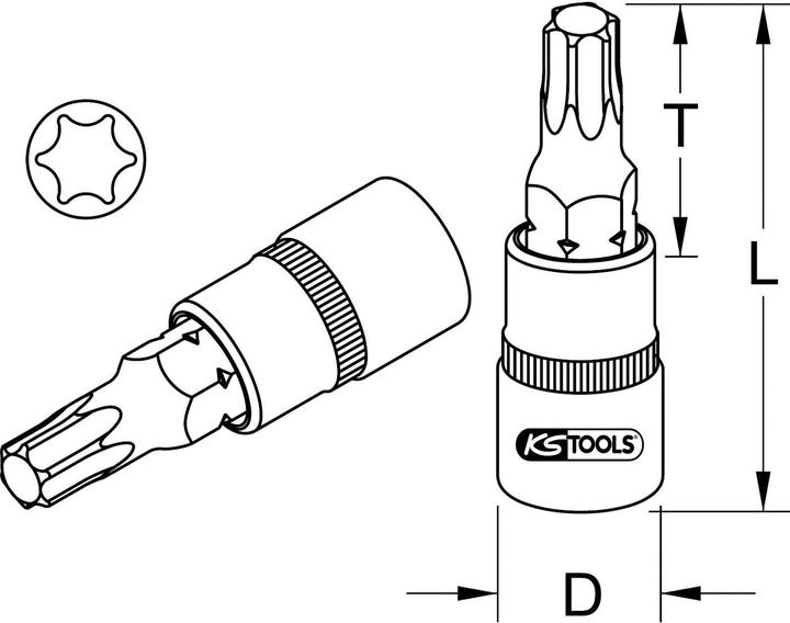Produktbild KS Tools 1/2" Bit-Stecknuss
