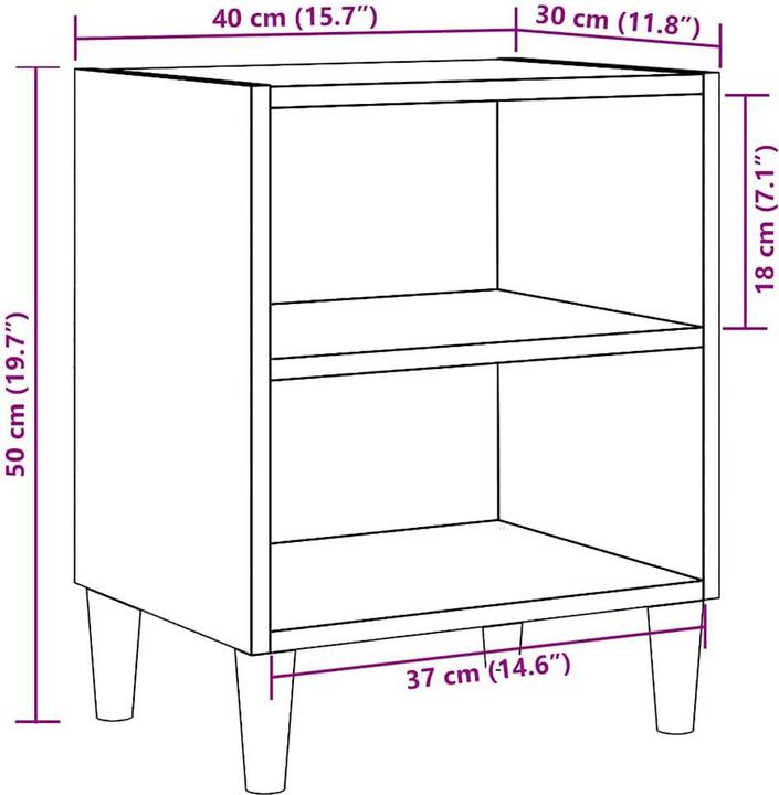 Immagine prodotto vidaXL Nachttisch (40 x 30 x 50 cm)