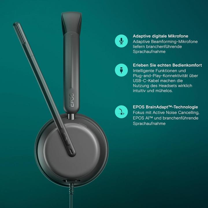 Produktbild EPOS IMPACT 860 ANC (Kabelgebunden, USB-C, Google Meet, Microsoft Teams)