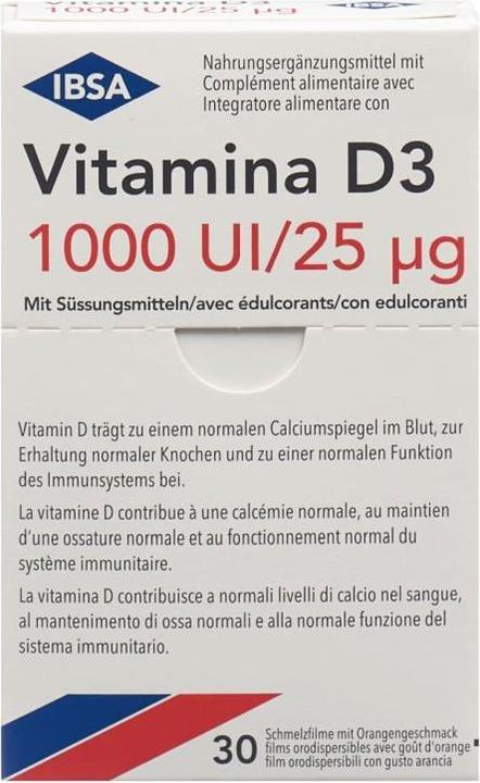 Actual product image Vitamina D3 Melting film 1000 I.U. 30 pcs. (30 Piece, 25 g)