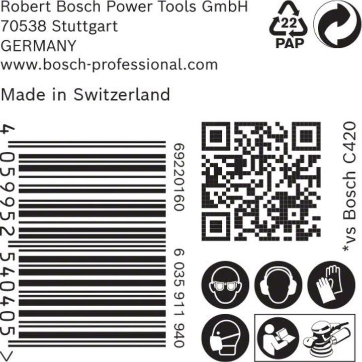 Actual product image Bosch Professional Zubehör EXPERT M480 Sanding net for random orbital sander, 150 mm, G 180, 50 pieces (180)