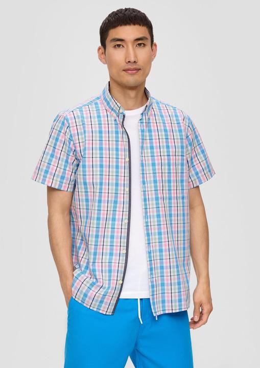 Produktbild S.Oliver Hemd Kurzarmhemd mit Brusttasche und Logo-Detail (M)