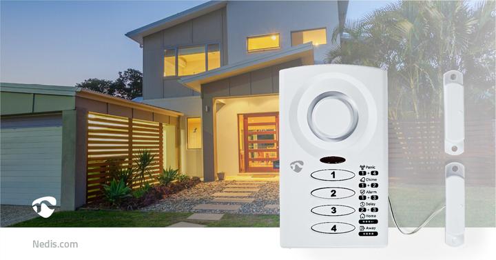 Produktbild Nedis Tür-Fenster-Alarm Batteriebetrieben Weiss Weiss