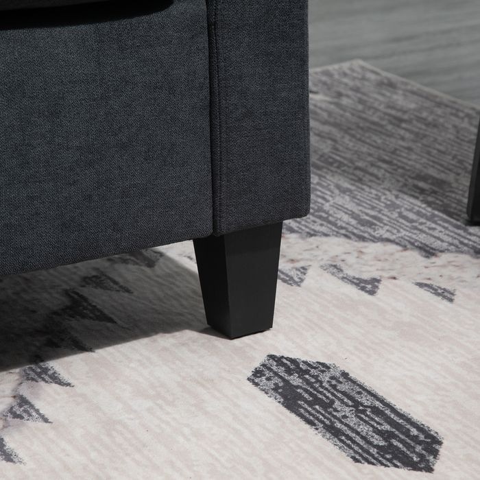 Image du produit Swisshandel24 Canapé d'angle en tissu Canapé d'angle avec chaise longue réversible en L Gris foncé 197 x 139 x 91 (Canapé d'angle)