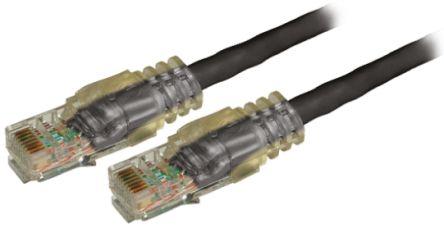 Produktbild RS PRO Patch cord Cat5e UTP LSZH Black 15m (U/UTP, CAT5e, 15 m)