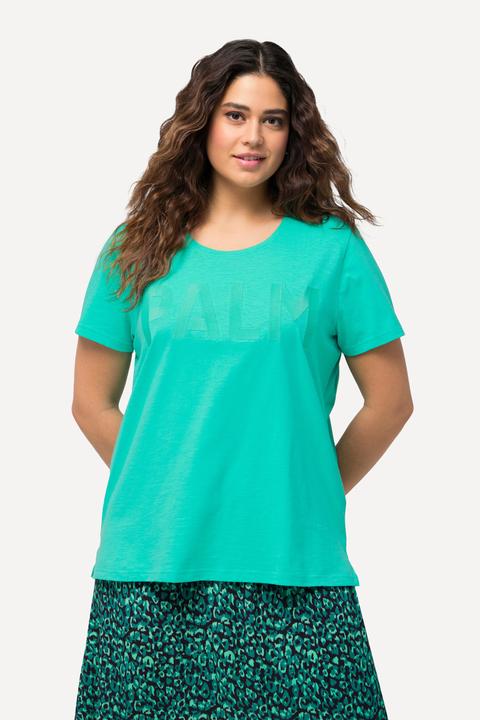Actual product image Ulla Popken Palm Embroidered Short Sleeve Tee (50, 52)