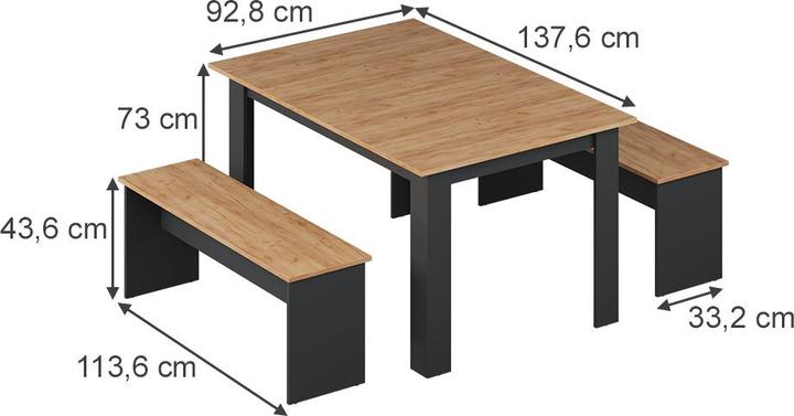Immagine prodotto Vicco Set Sentio con 2 panche (Legno)