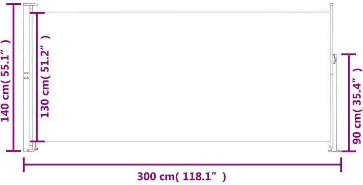 Produktbild vidaXL Balkon-Seitenmarkise (3 m)