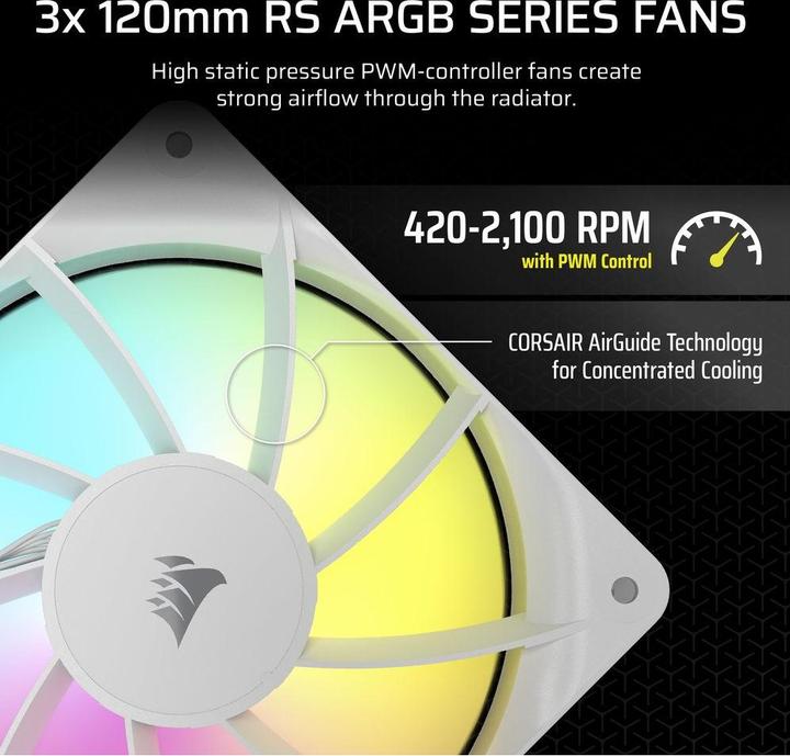 Productafbeelding Corsair NAUTILUS 360 ARGB White, 360mm Radiator, Liquid CPU Cooler