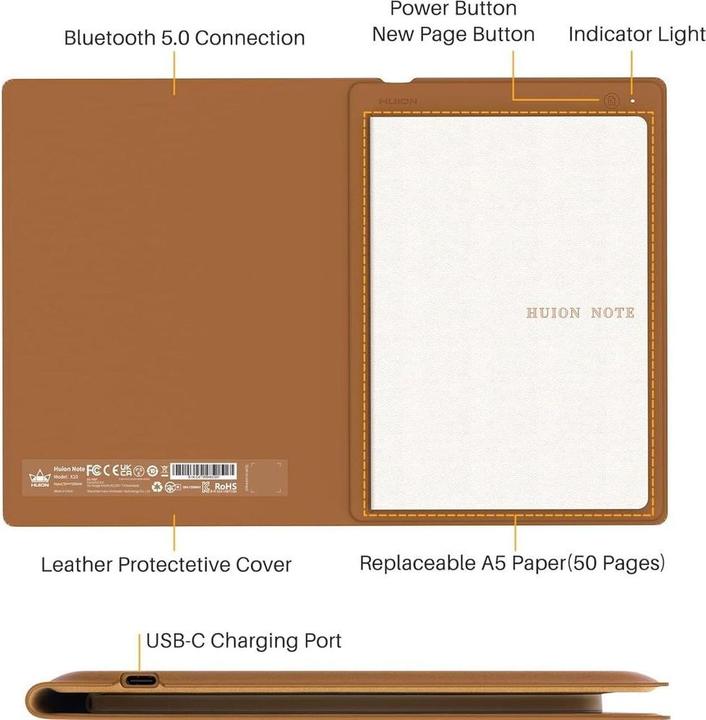 Actual product image Huion Note X10 (5080 lpi)