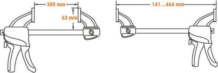 Actual product image Kendo One-hand quick-release clamp 300 (300 mm)