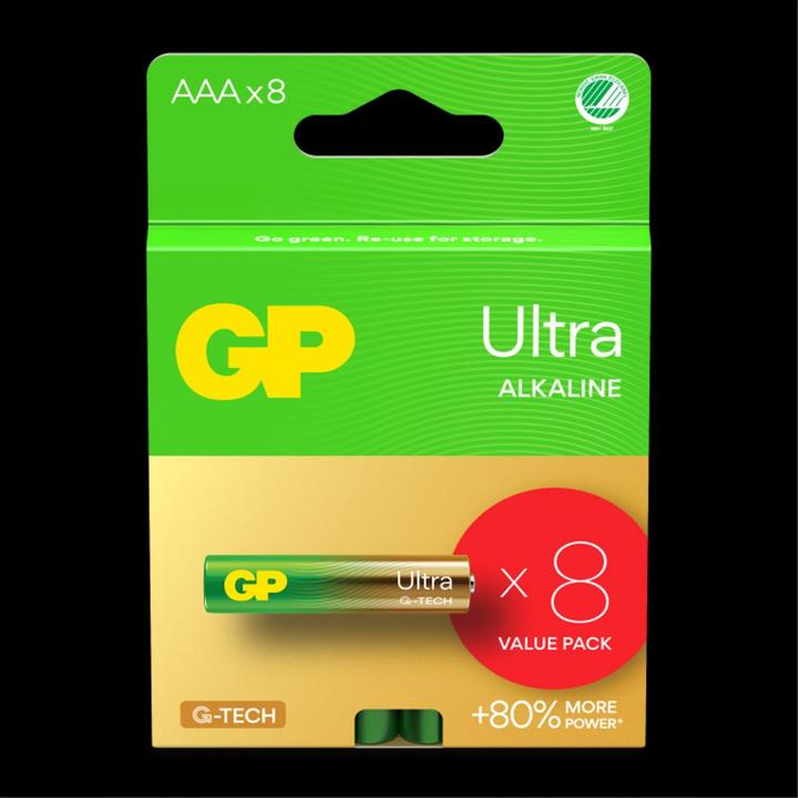 Produktbild GP Batteries GP Ultra Alkaline AAA Battery, 24AU/LR03, 8-pack (8 Stk., AAA)