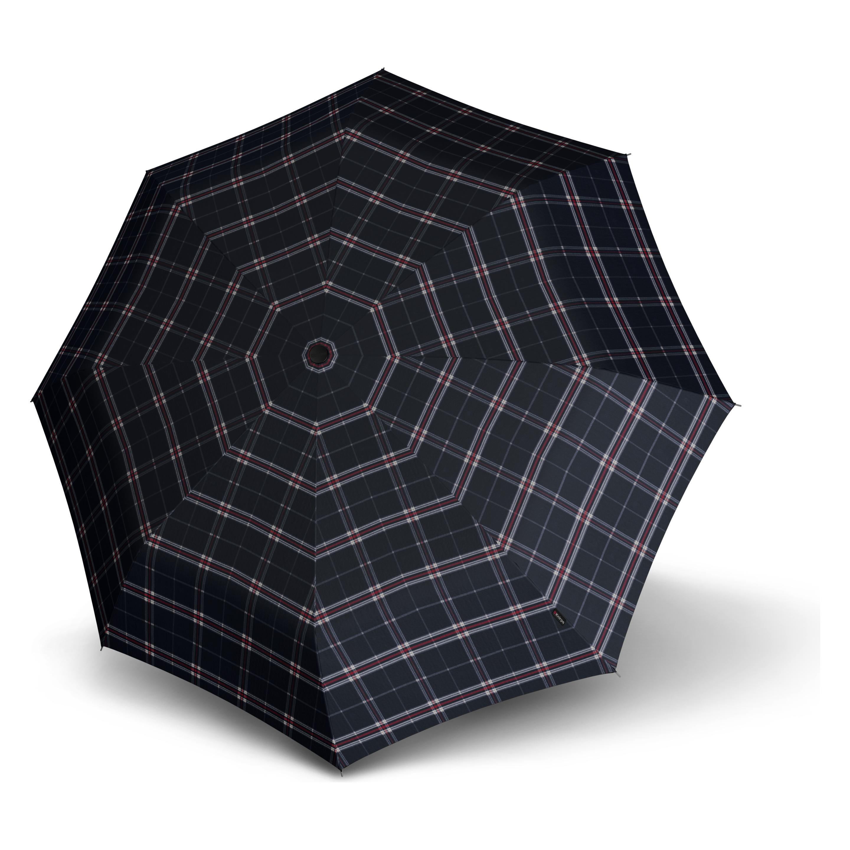 Knirps, Unisex, Regenschirm, T.200 Medium Duomatic Check Navy, Blau