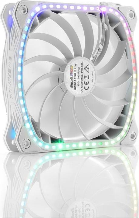 Actual product image Enermax PC Fan SquA RGB White 3-Pack with RGB Control Box (120 mm, 3 x)