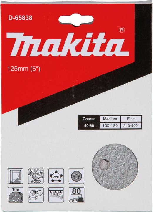Actual product image Makita Abrasive paper Kl. 125mm K80 (10) (80)