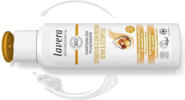 Immagine prodotto Lavera Shampoo Riparazione e Cura Profonda Capelli Secchi Fl 250 ml (250 ml, Shampoo liquido)