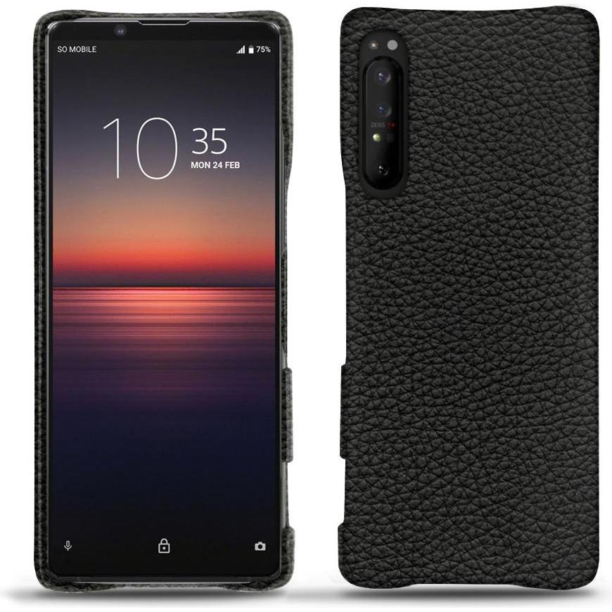 Noreve Lederschutzhülle (Sony Xperia 1 II), Smartphone Hülle, Schwarz