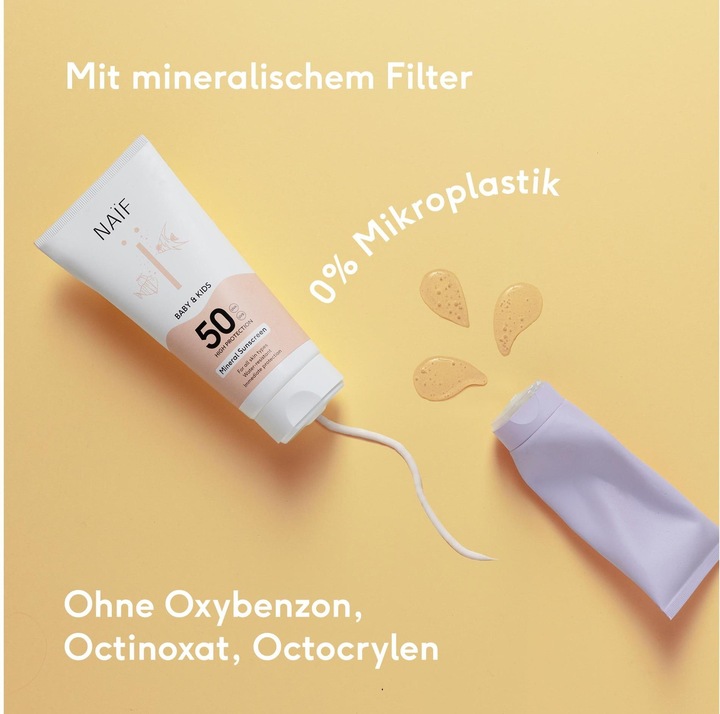 Actual product image Naïf Sunscreen (Suntan cream, SPF 50, 100 ml, 133 g)
