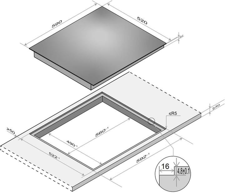 Immagine prodotto PKM Induktionskochfeld IF4 G (59 cm, Piano cottura a induzione)