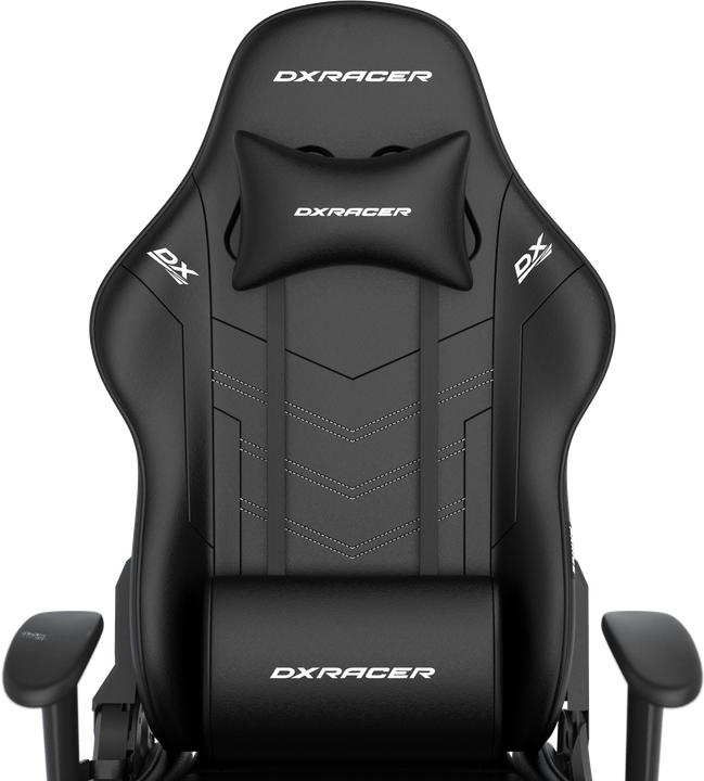 Produktbild DXRacer Prince Gaming Chair Regular L, PVC, schwarz schwarz mit weissen Nähten