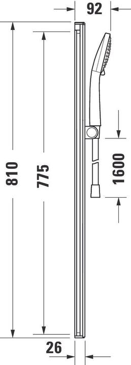 Actual product image Duravit Showers and accessories Shower set 800, 3jet high-gloss chrome (3 Beam types, 9 l/min)