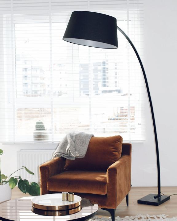 Image du produit Beliani Lampadaire noir 188 cm rond pied en marbre BENUE