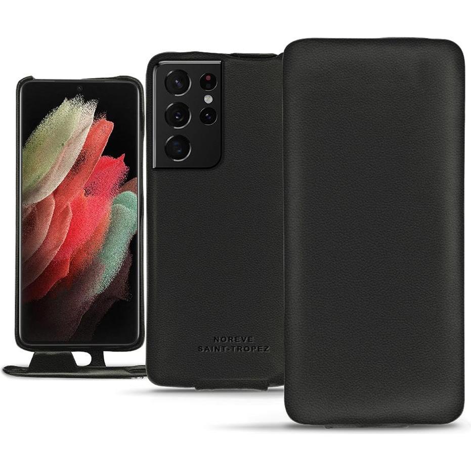 Thumbnail - Noreve Lederschutzhülle vertikal (Samsung Galaxy S21 Ultra), Smartphone Hülle, Schwarz