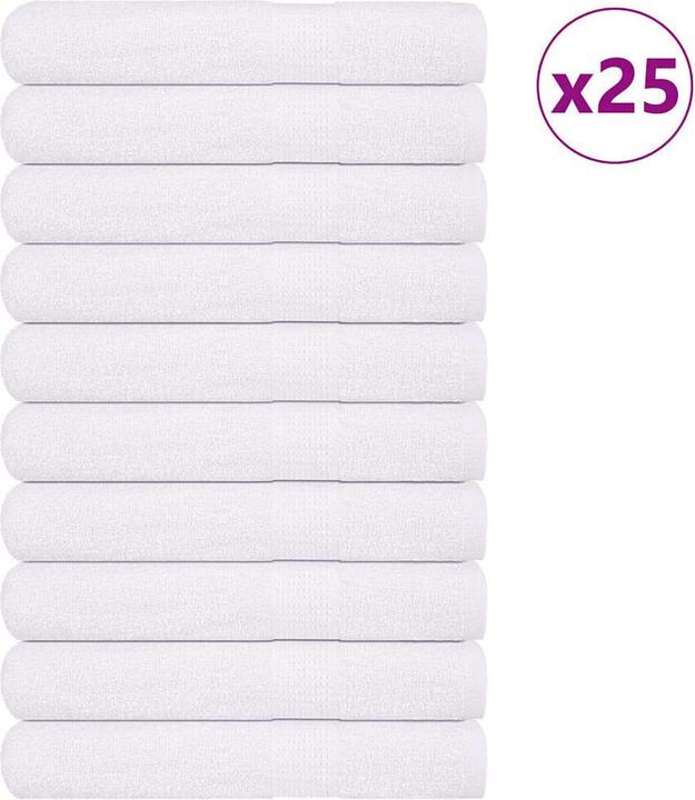 Image du produit vidaXL Serviettes 25 pcs. Blanc 100x200 cm 360 g/m² 100% coton Serviette de plage (100 x 200 cm)