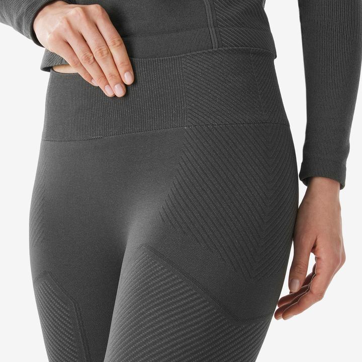 Produktbild Wedze Skiunterwäsche Funktionshose Damen warm dehnbar 3/4 Länge - BL 900 Tech grau (M)