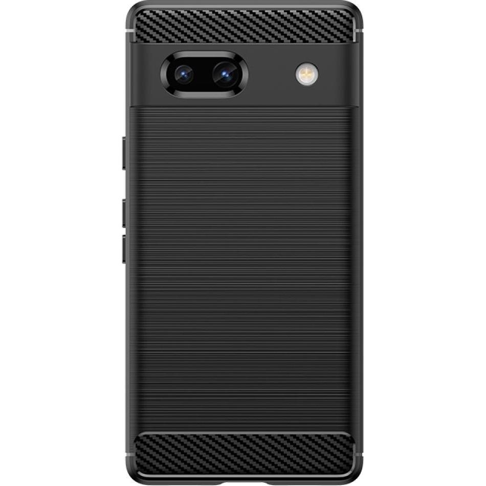 Thumbnail - Screenguard Carbon Brushed Soft TPU Case (Google Pixel 7a), Smartphone Hülle, Schwarz