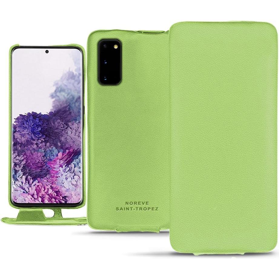 Noreve Lederschutzhülle vertikal (Samsung Galaxy S20), Smartphone Hülle, Grün