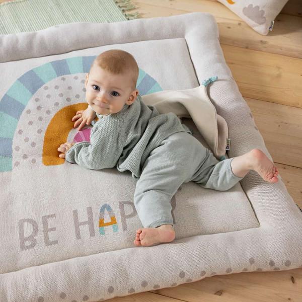 Produktbild Howa Baby Krabbeldecke Spielmatte "Be happy", weich gepolstert, Baumwolle, Strick, 100x100x7cm 8902