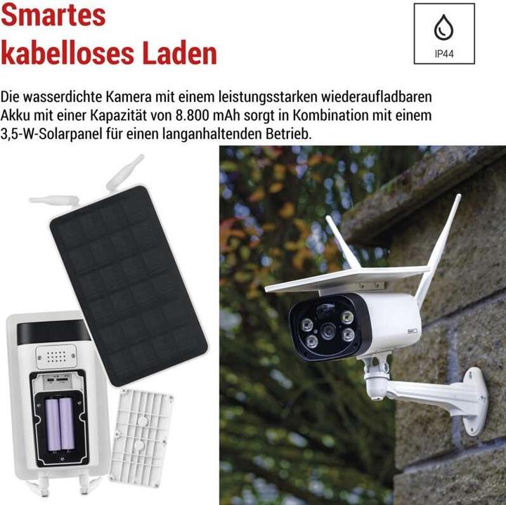 Produktbild Emos GoSmart Outdoor IP Kamera mit WiFi und Solarpanel IP-600 EYE, batteriebetrieben (1920 x 1080 Pixels)