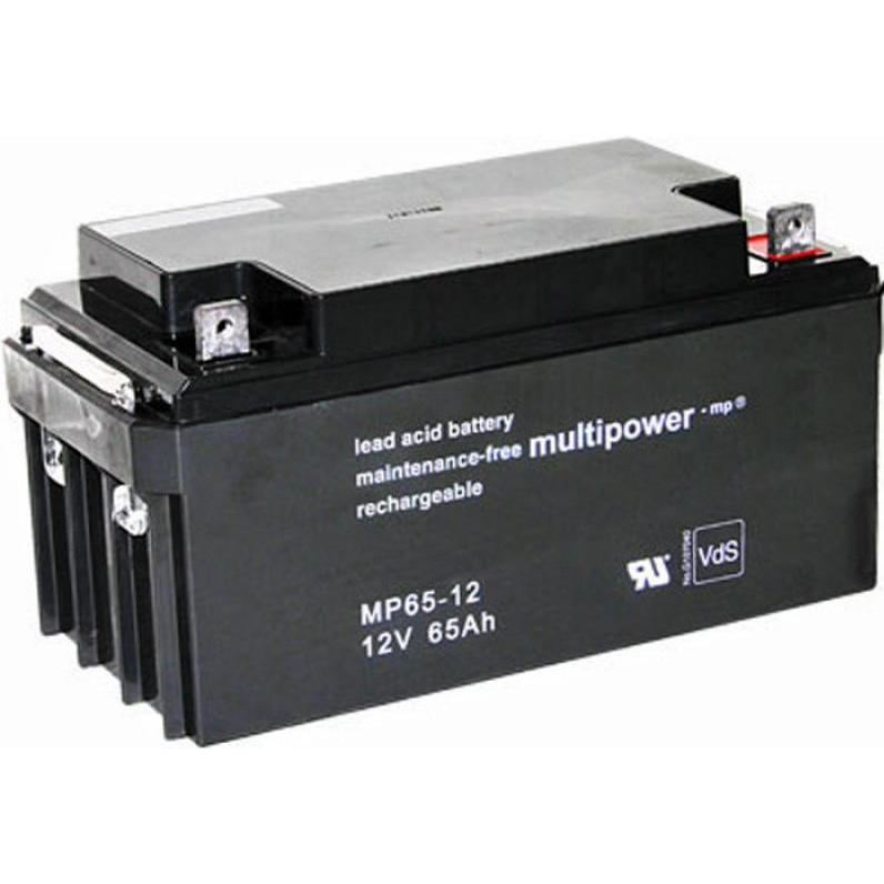 Multipower, Fahrzeugbatterie, MP65-12 Akku mit M6 Schraubanschluss (12 V, 65 Ah)