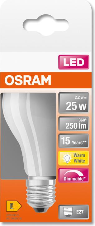 Actual product image Osram Retrofit Classic A (E27, 2.80 W, 250 lm, 1 x, E)