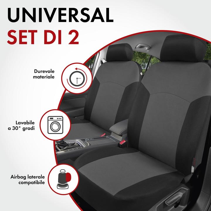 Image du produit CarComfort Housse de siège auto Portland gris pour deux sièges avant