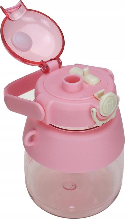 Productafbeelding Extralink | Bidon voor school, kleuterschool | waterfles, met rietje, draagriem, 1 liter, roze (1 l)