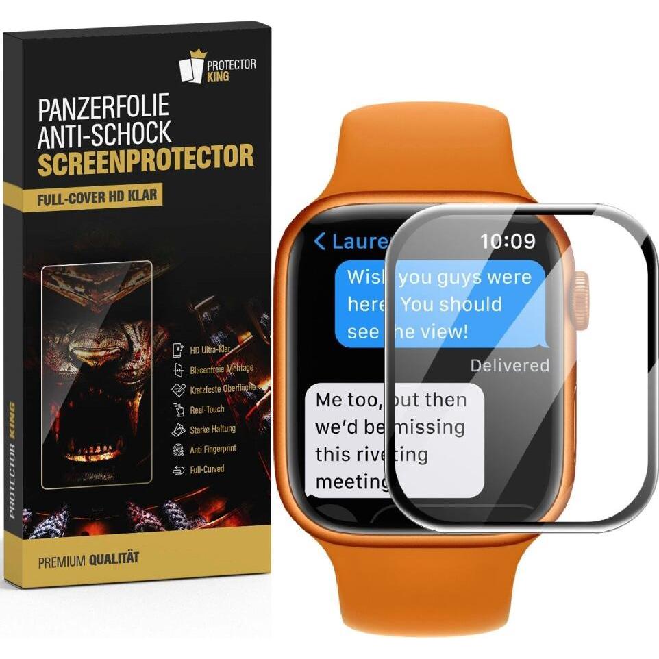 Protectorking 3x 9H Panzerglas flexibel HD Klar, Smartwatch Schutzfolie