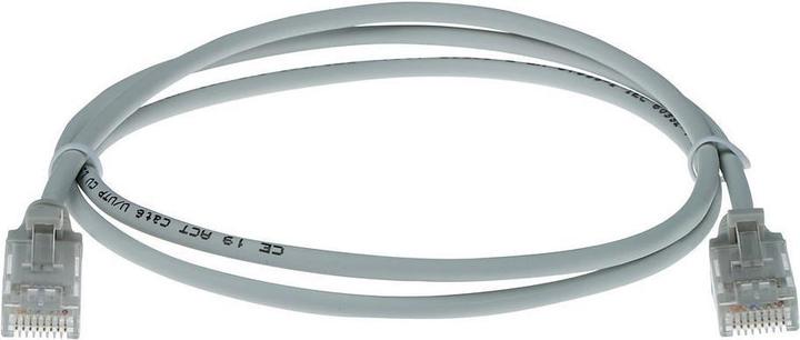 Produktbild ACT Grey 7 meter LSZH U/UTP CAT6 datacenter slimline patch cable snagless with RJ45 connectors (U/UTP, CAT6, 7 m)