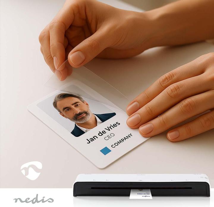 Actual product image Nedis Laminierfolie | 54x86mm | Dicke: 125 µm | verpackt zu: 100 Stück | PET | Transparent (54x86mm, 100 pcs., 125 µm)