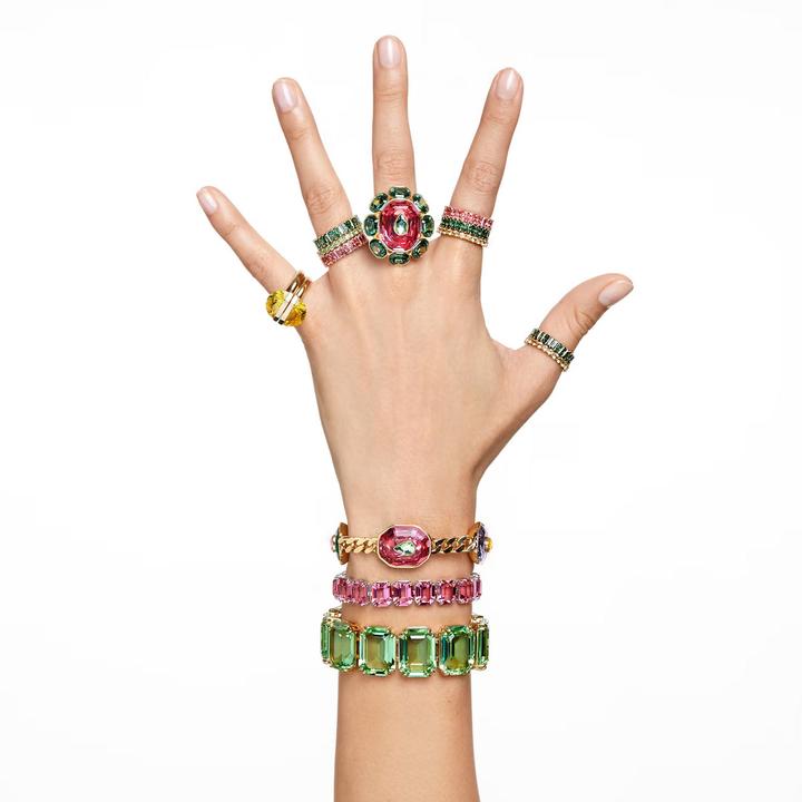 Produktbild Swarovski Matrix Ring Baguette Schliff Grün Gold (60)