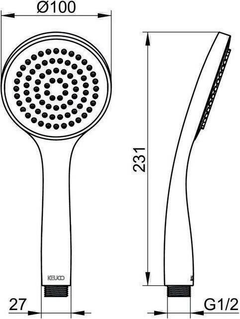 Actual product image Keuco Hand shower IXMO solo normal spray vc (1 Beam types, 11 l/min)