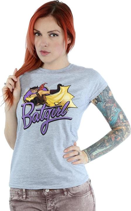 Actual product image DC Bombshells Womens/Ladies Batgirl Badge Heather T-Shirt (XL)