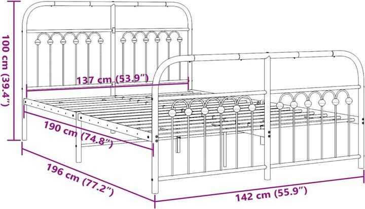 Image du produit vidaXL Bettgestell (137 x 190 cm)