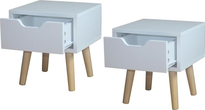 Actual product image HTI-Living Nachtschrank 1 Schublade 2er Set Thekla Weiss